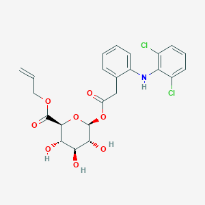 molecular formula C23H23Cl2NO8 B13861375 prop-2-enyl (2S,3S,4S,5R,6S)-6-[2-[2-(2,6-dichloroanilino)phenyl]acetyl]oxy-3,4,5-trihydroxyoxane-2-carboxylate 