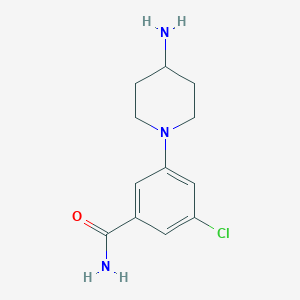 molecular formula C12H16ClN3O B13861458 3-(4-Aminopiperidin-1-yl)-5-chlorobenzamide 