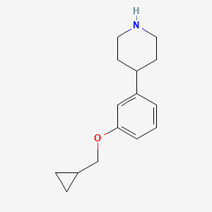 molecular formula C15H21NO B13861464 4-[3-(cyclopropylmethoxy)phenyl]Piperidine 
