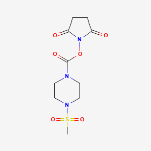 molecular formula C10H15N3O6S B13861490 2,5-Dioxopyrrolidin-1-yl 4-methanesulfonylpiperazine-1-carboxylate 