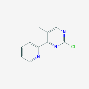 molecular formula C10H8ClN3 B13861491 2-Chloro-5-methyl-4-pyridin-2-ylpyrimidine 