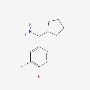 molecular formula C12H15F2N B1386150 Cyclopentyl(3,4-difluorophenyl)methanamine CAS No. 1021125-72-3