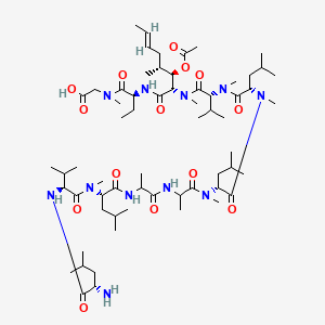 molecular formula C63H113N11O14 B13861524 Des(N-Methyl-leucyl), Leucyl Cyclosporin A seco(MeGly-MeLeu) Carboxylic Acid 