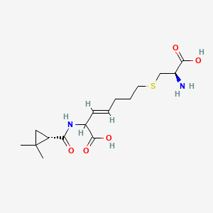 molecular formula C16H26N2O5S B13861528 (E)-7-(((R)-2-Amino-2-carboxyethyl)thio)-2-((S)-2,2-dimethylcyclopropane-1-carboxamido)hept-3-enoic acid 