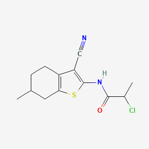 molecular formula C13H15ClN2OS B1386157 2-氯-N-(3-氰基-6-甲基-4,5,6,7-四氢-1-苯并噻吩-2-基)丙酰胺 CAS No. 1098346-38-3