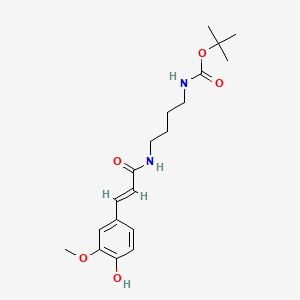 molecular formula C19H28N2O5 B13861618 tert-butyl N-[4-[[(E)-3-(4-hydroxy-3-methoxyphenyl)prop-2-enoyl]amino]butyl]carbamate 