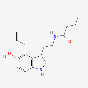 molecular formula C17H24N2O2 B13861621 N-[2-(5-hydroxy-4-prop-2-enyl-2,3-dihydro-1H-indol-3-yl)ethyl]butanamide 