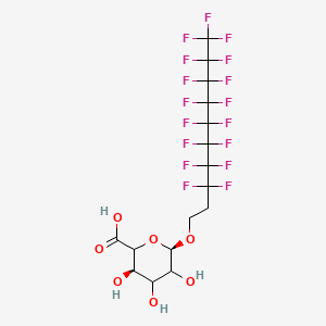 molecular formula C16H13F17O7 B13861686 (3R,6R)-6-(3,3,4,4,5,5,6,6,7,7,8,8,9,9,10,10,10-heptadecafluorodecoxy)-3,4,5-trihydroxyoxane-2-carboxylic acid 