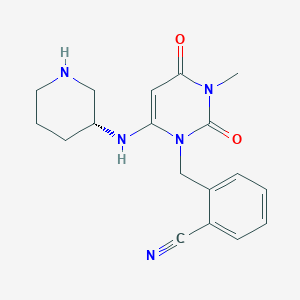 molecular formula C18H21N5O2 B13861714 2-[[3,4-Dihydro-3-methyl-2,4-dioxo-6-[(3R)-3-piperidinylamino]-1(2H)-pyrimidinyl]methyl]-benzonitrile CAS No. 2089611-85-6