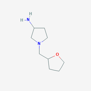 molecular formula C9H18N2O B1386172 1-((tetrahydrofuran-2-yl)Methyl)pyrrolidin-3-aMine CAS No. 1096325-27-7