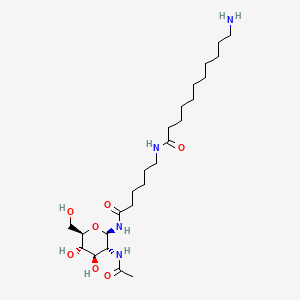 molecular formula C25H48N4O7 B13861721 2-Acetamido-N-[6-(N-(11-aminoundecanoyl))-aminohexanoyl]-2-deoxy-D-glucopyranosylamine 