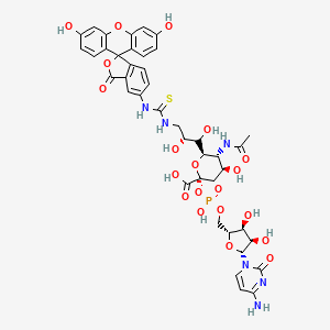 molecular formula C41H43N6O20PS B13861722 CMP-9-fluoresceinyl-NeuAc 
