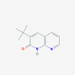 molecular formula C12H14N2O B13861790 3-tert-butyl-1,8-naphthyridin-2(1H)-one 