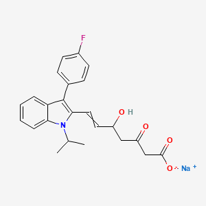 molecular formula C24H23FNNaO4 B13861806 sodium;7-[3-(4-fluorophenyl)-1-propan-2-ylindol-2-yl]-5-hydroxy-3-oxohept-6-enoate 