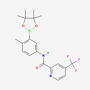 molecular formula C20H22BF3N2O3 B13861830 N-[4-methyl-3-(4,4,5,5-tetramethyl-1,3,2-dioxaborolan-2-yl)phenyl]-4-(trifluoromethyl)pyridine-2-carboxamide 