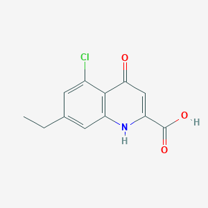 molecular formula C12H10ClNO3 B13861856 5-chloro-7-ethyl-4-oxo-1H-quinoline-2-carboxylic acid 