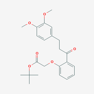 molecular formula C23H28O6 B13861860 tert-Butyl 2-(2-(3-(3,4-Dimethoxyphenyl)propanoyl)phenoxy)acetate 