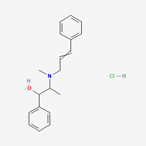 molecular formula C19H23NO.ClH<br>C19H24ClNO B13861865 2-[Methyl(3-phenylprop-2-enyl)amino]-1-phenylpropan-1-ol;hydrochloride CAS No. 25441-16-1