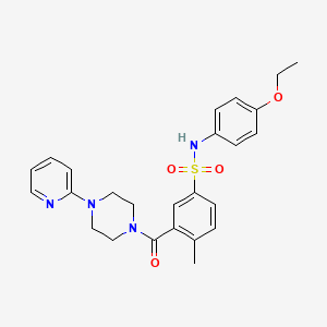 molecular formula C25H28N4O4S B13861873 N-(4-ethoxyphenyl)-4-methyl-3-(4-pyridin-2-ylpiperazine-1-carbonyl)benzenesulfonamide 