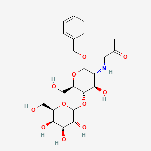 molecular formula C22H33NO11 B13861880 1-[[(3R,4R,5S,6R)-4-hydroxy-6-(hydroxymethyl)-2-phenylmethoxy-5-[(3R,4S,5R,6R)-3,4,5-trihydroxy-6-(hydroxymethyl)oxan-2-yl]oxyoxan-3-yl]amino]propan-2-one 