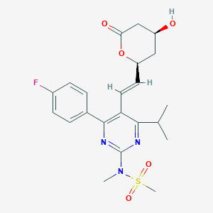 molecular formula C22H26FN3O5S B13861901 N-[4-(4-fluorophenyl)-5-[(E)-2-[(2S,4S)-4-hydroxy-6-oxooxan-2-yl]ethenyl]-6-propan-2-ylpyrimidin-2-yl]-N-methylmethanesulfonamide 