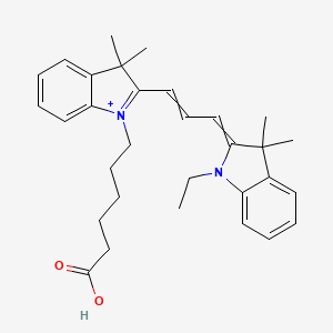 molecular formula C31H39N2O2+ B13861910 Didesulfo Cyanine 3 Monofunctional Hexanoic Acid Dye 