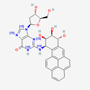 molecular formula C30H29N5O7 B13861917 (+/-)-cis-anti-N2-BPDE-dG-15N5 