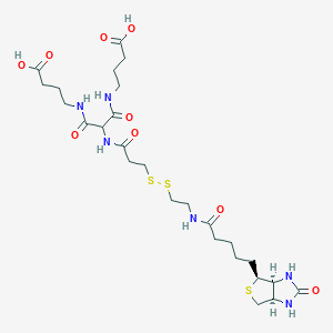 molecular formula C26H42N6O9S3 B13861918 4-[[2-[3-[2-[5-[(3aS,4S,6aR)-2-oxo-1,3,3a,4,6,6a-hexahydrothieno[3,4-d]imidazol-4-yl]pentanoylamino]ethyldisulfanyl]propanoylamino]-3-(3-carboxypropylamino)-3-oxopropanoyl]amino]butanoic acid 