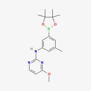 molecular formula C18H24BN3O3 B13861928 4-methoxy-N-(3-methyl-5-(4,4,5,5-tetramethyl-1,3,2-dioxaborolan-2-yl)phenyl)pyrimidin-2-amine 