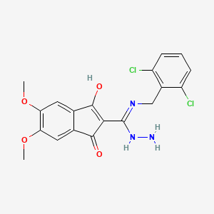 molecular formula C19H17Cl2N3O4 B13862016 2-(((2,6-Dichlorobenzyl)amino)(hydrazineyl)methylene)-5,6-dimethoxy-1H-indene-1,3(2H)-dione 