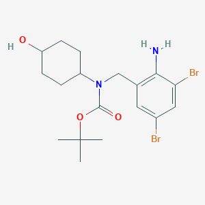 molecular formula C18H26Br2N2O3 B13862029 tert-butyl N-[(2-amino-3,5-dibromophenyl)methyl]-N-(4-hydroxycyclohexyl)carbamate 