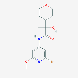 molecular formula C14H19BrN2O4 B13862035 N-(2-bromo-6-methoxypyridin-4-yl)-2-hydroxy-2-(oxan-4-yl)propanamide 