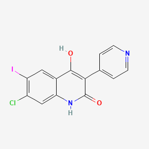 molecular formula C14H8ClIN2O2 B13862065 7-chloro-4-hydroxy-6-iodo-3-pyridin-4-yl-1H-quinolin-2-one 