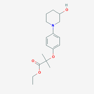 molecular formula C17H25NO4 B13862070 Ethyl 2-[4-(3-hydroxypiperidin-1-yl)phenoxy]-2-methylpropanoate 