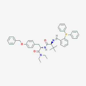 molecular formula C45H50N3O3P B13862085 (S)-N-((S)-3-(4-(Benzyloxy)phenyl)-1-(diethylamino)-1-oxopropan-2-yl)-2-(((E)-2-(diphenylphosphaneyl)benzylidene)amino)-3,3-dimethylbutanamide 