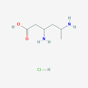 molecular formula C6H15ClN2O2 B13862088 3,5-Diaminohexanoic acid--hydrogen chloride (1/1) CAS No. 17132-18-2
