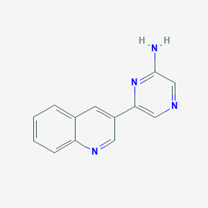 molecular formula C13H10N4 B13862208 6-Quinolin-3-ylpyrazin-2-amine 