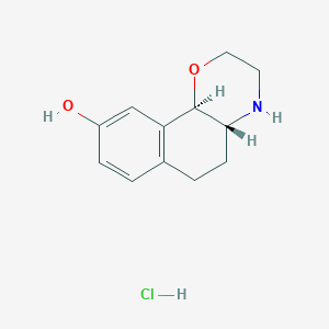 molecular formula C12H16ClNO2 B13862210 (4aR,10bR)-3,4,4a,5,6,10b-hexahydro-2H-benzo[h][1,4]benzoxazin-9-ol;hydrochloride 