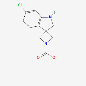 molecular formula C15H19ClN2O2 B13862249 tert-Butyl 6'-Chloro-1',2'-dihydrospiro[azetidine-3,3'-indole]-1-carboxylate 