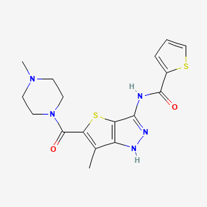 molecular formula C17H19N5O2S2 B13862254 N-[6-methyl-5-(4-methylpiperazine-1-carbonyl)-1H-thieno[3,2-c]pyrazol-3-yl]thiophene-2-carboxamide 