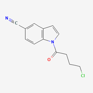 molecular formula C13H11ClN2O B13862260 1-(4-Chlorobutanoyl)-1H-indole-5-carbonitrile 