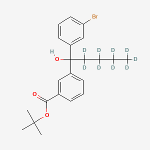 molecular formula C22H27BrO3 B13862319 3-[1-(3-Bromophenyl)-1-hydroxy-n-butyl]benzoic Acid t-Butyl Ester-D9 
