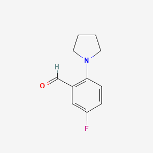 molecular formula C11H12FNO B1386240 5-Fluoro-2-(pyrrolidin-1-yl)benzaldehyde CAS No. 1028090-05-2