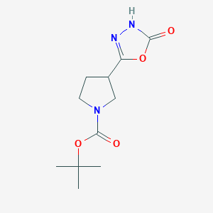 molecular formula C11H17N3O4 B13862400 tert-butyl 3-(2-oxo-3H-1,3,4-oxadiazol-5-yl)pyrrolidine-1-carboxylate 