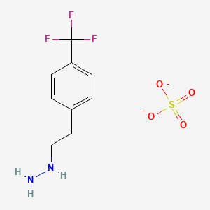 molecular formula C9H11F3N2O4S-2 B13862405 2-[4-(Trifluoromethyl)phenyl]ethylhydrazine;sulfate 