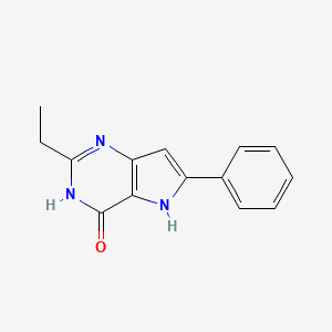 molecular formula C14H13N3O B13862459 2-Ethyl-6-phenyl-3,5-dihydropyrrolo[3,2-d]pyrimidin-4-one 