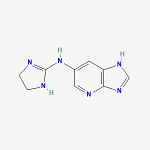 molecular formula C9H10N6 B13862474 N-(4,5-dihydro-1H-imidazol-2-yl)-1H-imidazo[4,5-b]pyridin-6-amine 