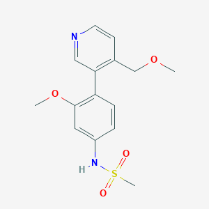 molecular formula C15H18N2O4S B13862502 N-[3-methoxy-4-[4-(methoxymethyl)pyridin-3-yl]phenyl]methanesulfonamide 