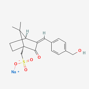 molecular formula C18H21NaO5S B13862537 Sodium ((1R,4S,Z)-3-(4-(hydroxymethyl)benzylidene)-7,7-dimethyl-2-oxobicyclo[2.2.1]heptan-1-yl)methanesulfonate 