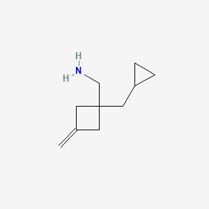 molecular formula C10H17N B13862570 [1-(Cyclopropylmethyl)-3-methylidenecyclobutyl]methanamine 